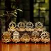 Retro Tibetan Buddha Oil Lamp Candlestick Holder Ghee Lamp Holder Candlestick for Home Desk Decoration Ornaments Buddhist Gifts