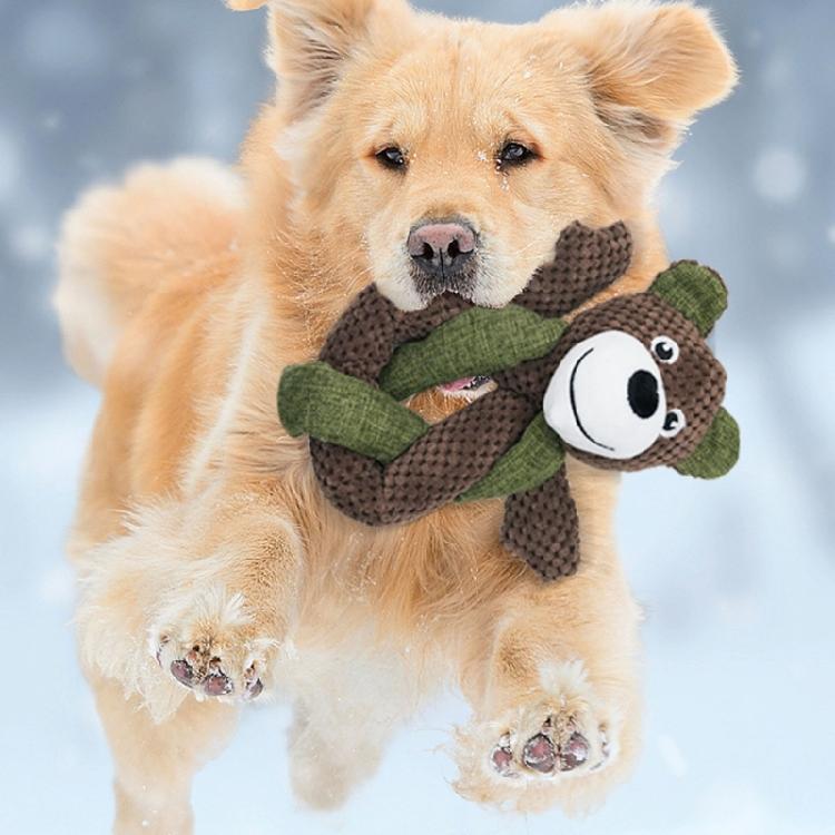 Dog Molar Toy Squeaky Interactive Prevent Obesity Grinding Resistant Bear