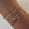 Luxury Exquisite Geometric Square Colored Zircon Stainless Steel Paperclip Chain Bracelets for Women Trend Jewelry Does Not Fade