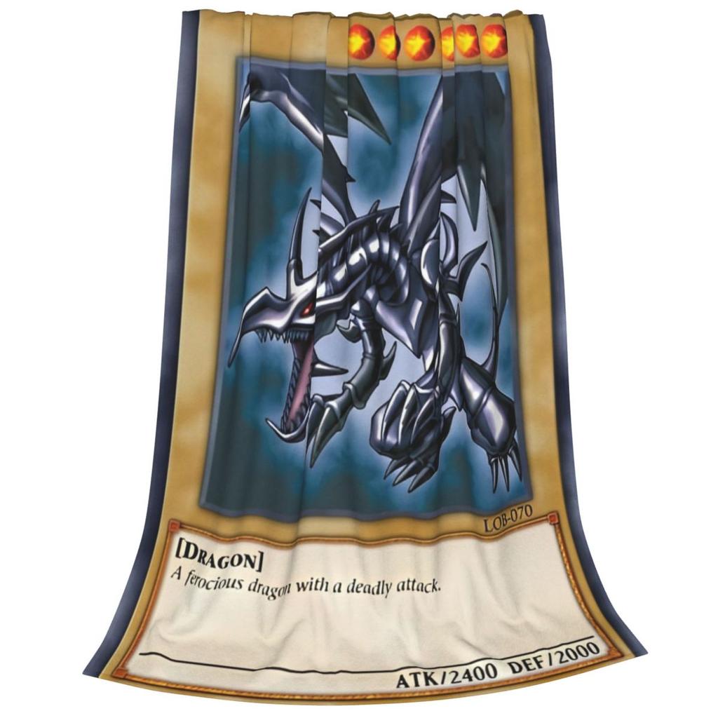 Anime Yu Gi Oh Karta Koc Polar Koralowy Pluszowy Smok Gra Kreskówka Miękki Koc do Rzucania na Domową Kanapę Sypialnię Kołdra