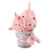 Baby Aspen Baby Bath Gift Set Pink Shark Design Includes Hooded Bath Bath and Baby Bathrobe (3-Piece Set) - - Towel, Mittens, Slippers, Poncho,