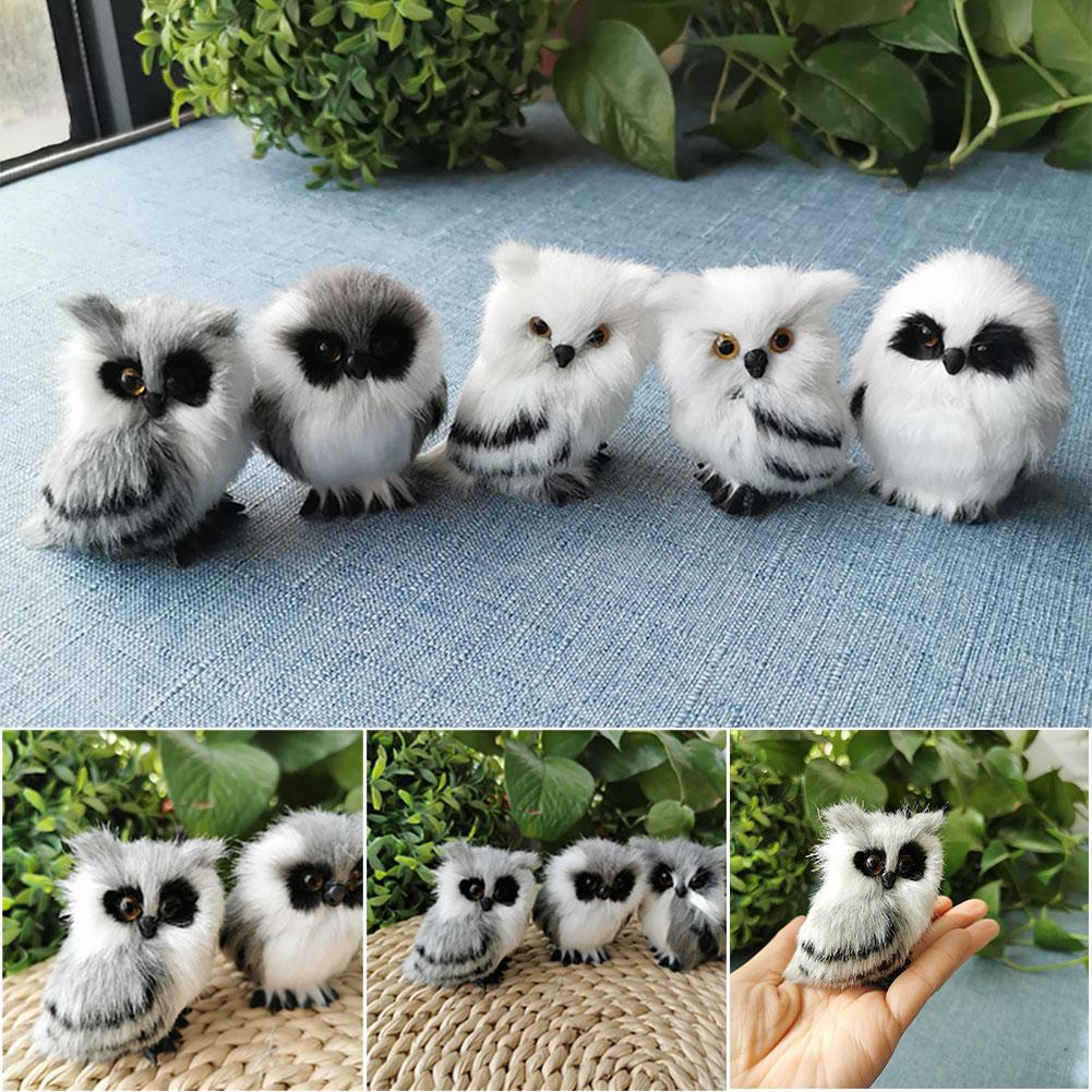 Simulation Owl Ornament Cute Furry Home Decoration Ornament Adornment Simulation Action Figures Christmas Kids Gift