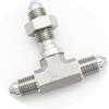 3AN Male Stainless Steel 3 Way Bulkhead Tee T Brake Hose Fitting Adapter with AN3 Bulkhead Lock Nut