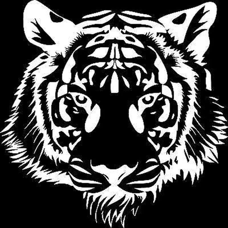 Autocollants de Voiture TÊTE DE TIGRE PUISSANTE Autocollants Accessoires de Décoration pour Moto Housse Imperméable Protection Solaire Rayures PVC, 30CM