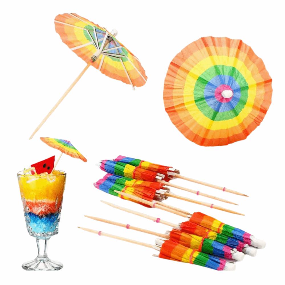 50Pcs Colorful Paper Cocktail Picks Mini Cocktail Drink Umbrellas Party Decorations