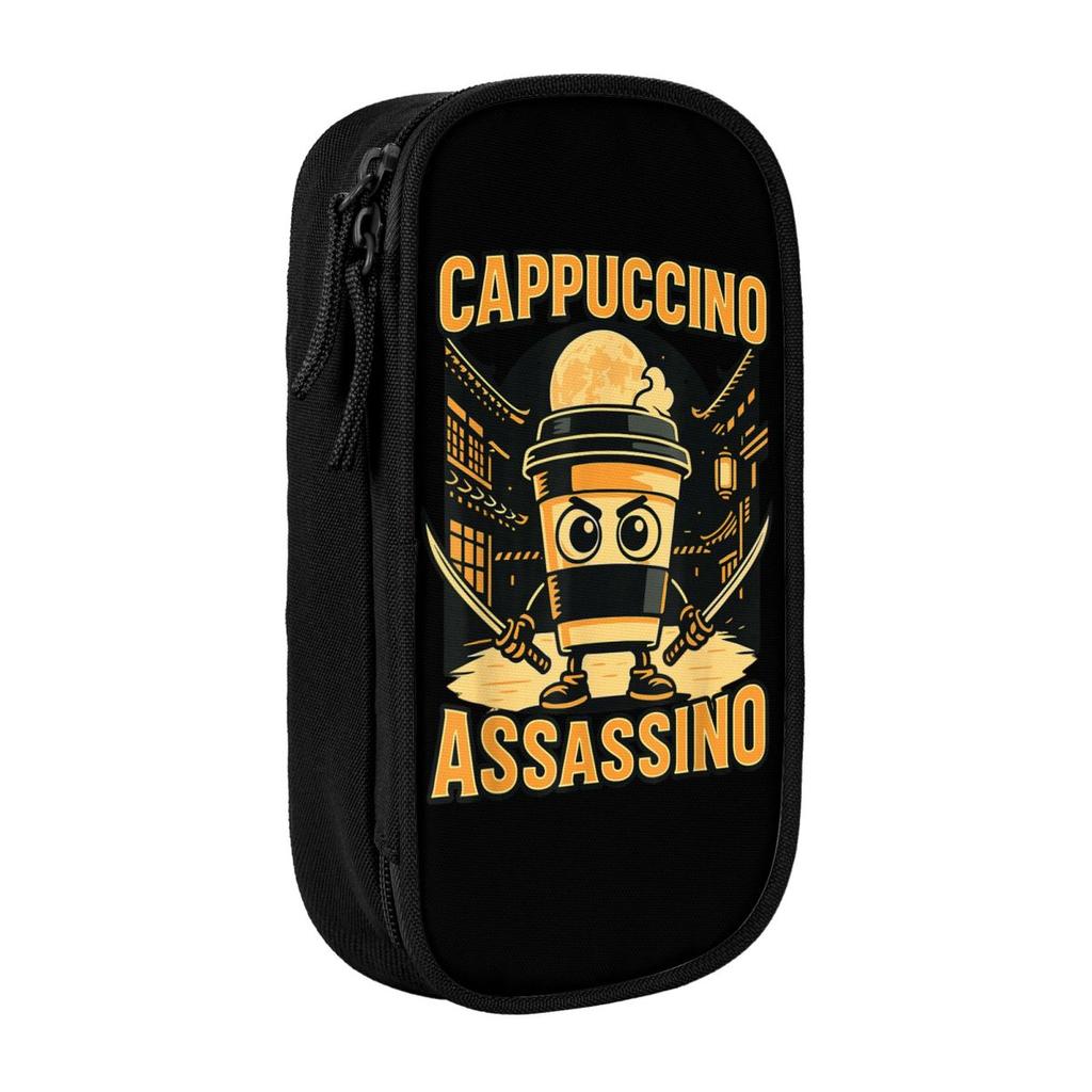 Classic Italian Brainrot Cappuccino Assassino Pencil Cases Pencil Box Pen for Girls Boys Big Capacity Bag Gifts Stationery