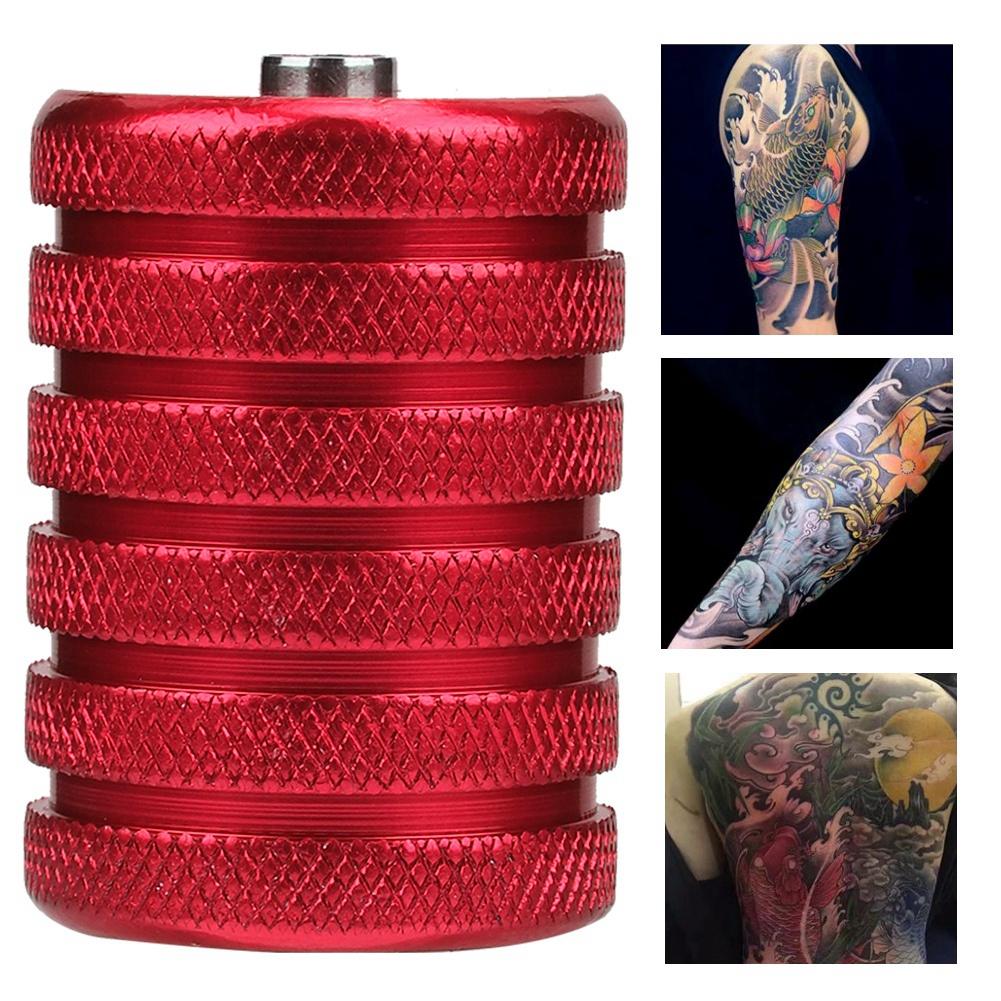 35mm Aluminiumlegierung Tattoo Gerändelter Griff Tube Tattoo Maschine Griffgriffe (rot)