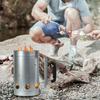 Edelstahl Holzkohleeimer mit Anti-Rutsch Ergonomischem Griff Schwerlast Tragbar Outdoor Camping Wandern Picknick Grillbrenner Eimer Behälter