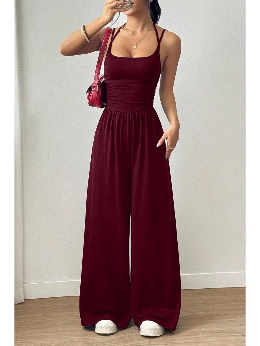 

2026 Spring/Autumn Europe & US Jumpsuit: Casual, Comfortable Travel & Daily Wear 2XL вина червоного кольору