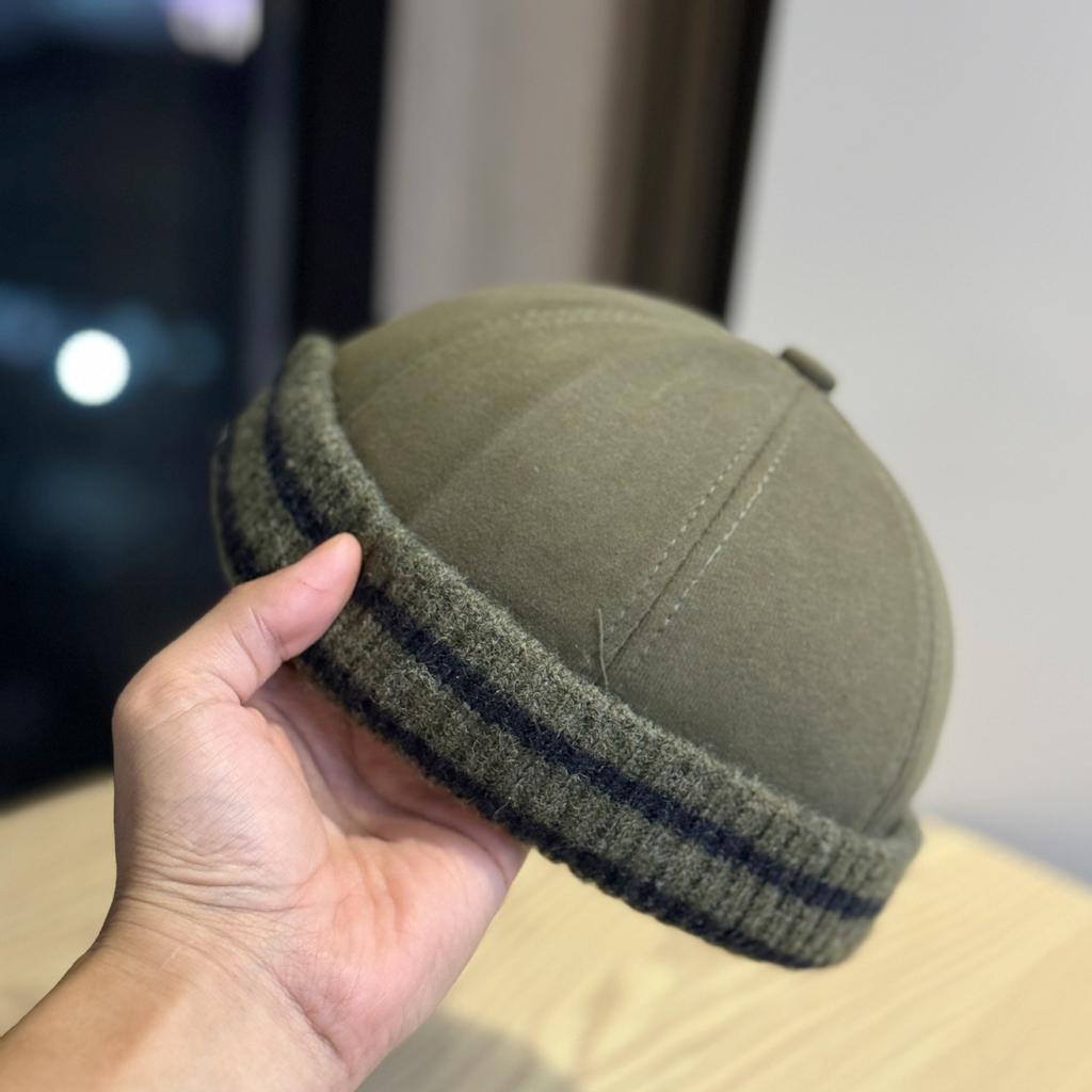 Korean Style Knitted Retro Melon Skin Hat for Men and Women in Autumn and Winter Hip Hop Yuppie Street Kittens Versatile Baotou Landlord Hat