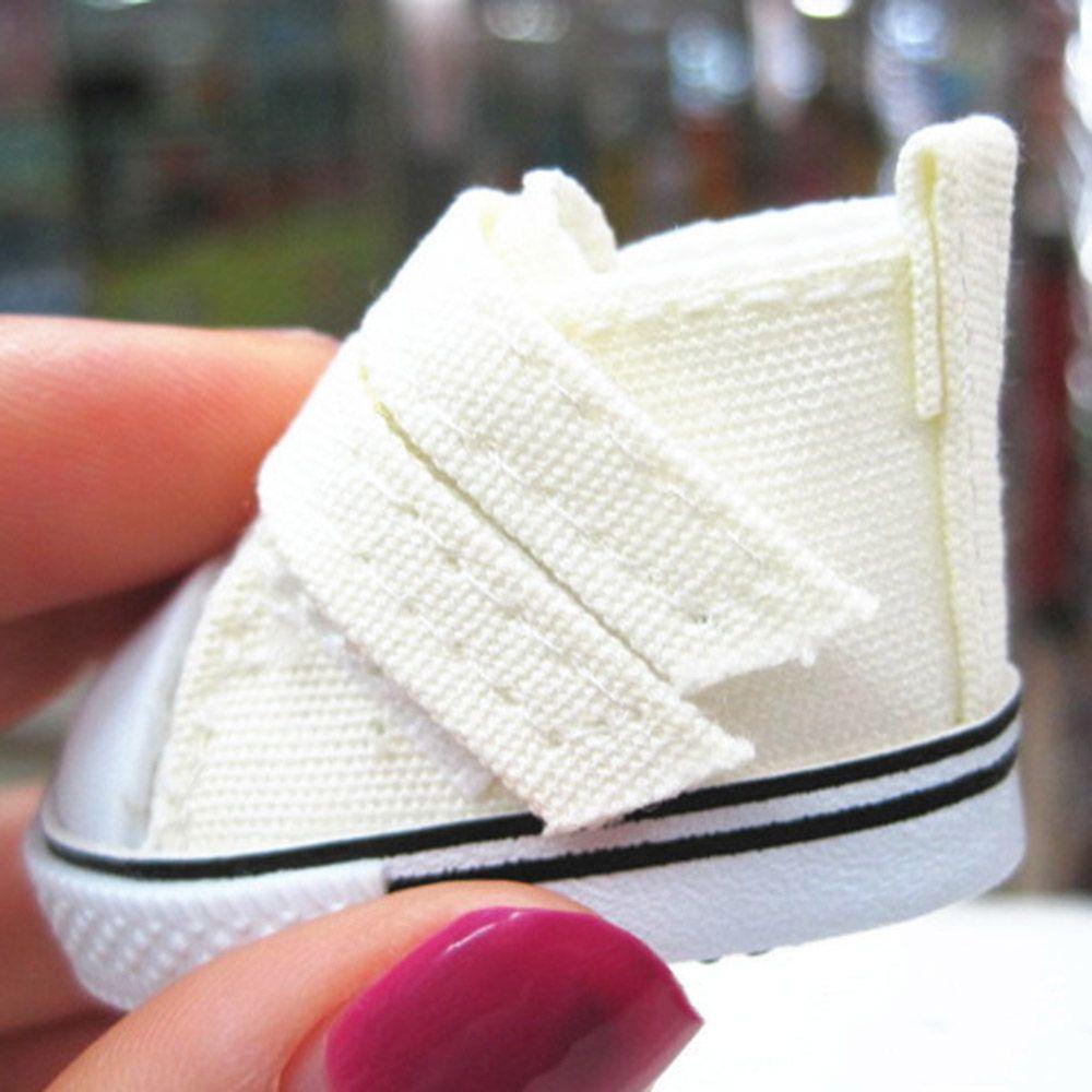 1 Pair Fashion Playing House Handmade Props Mini Sneakers Toys Accessories Denim Canvas Doll Shoes