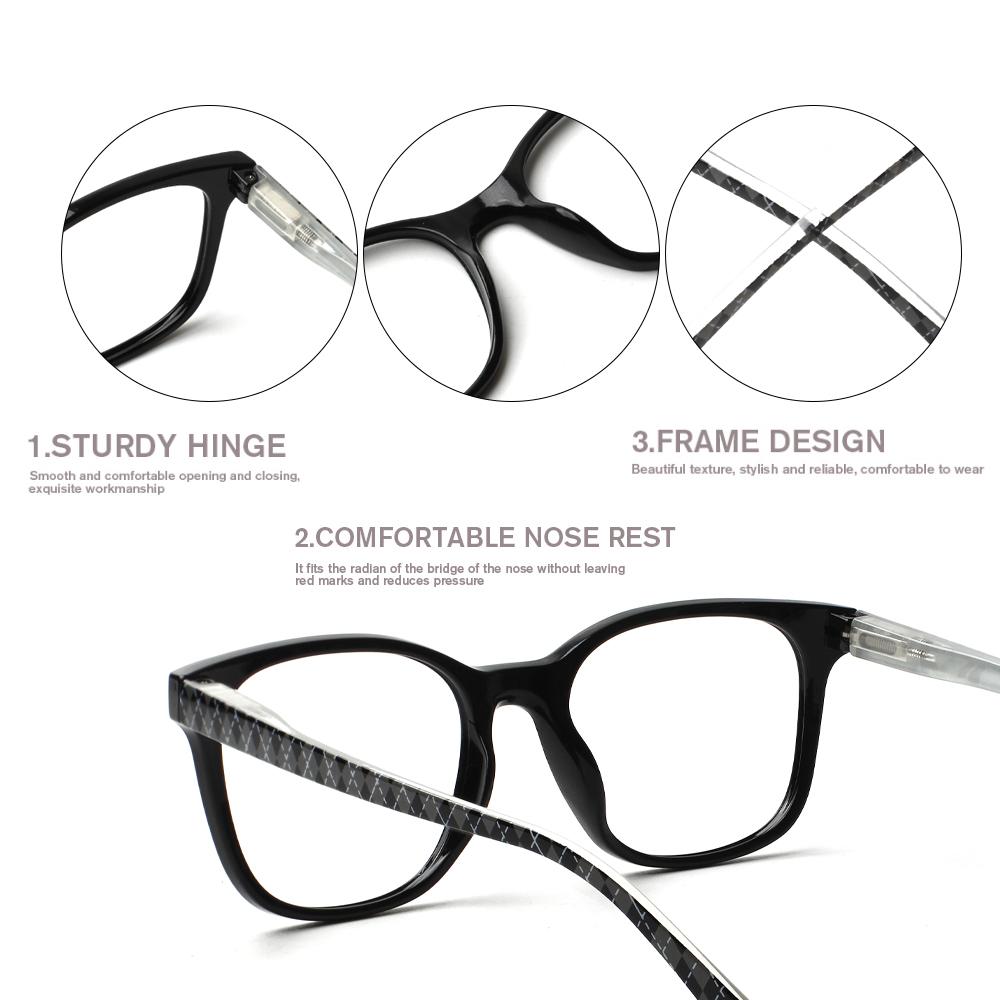 TUREZING Reading Glasses Women Men Ultralight HD Lenses Spring Hinge Presbyopic Eyewear 0-6.0