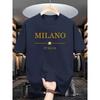 Men's Summer 100 Cotton Fashionable Casual Loose Plus Size MILANO ITALIA Pattern Printed Sports Round Neck Short Sleeved T-shirt
