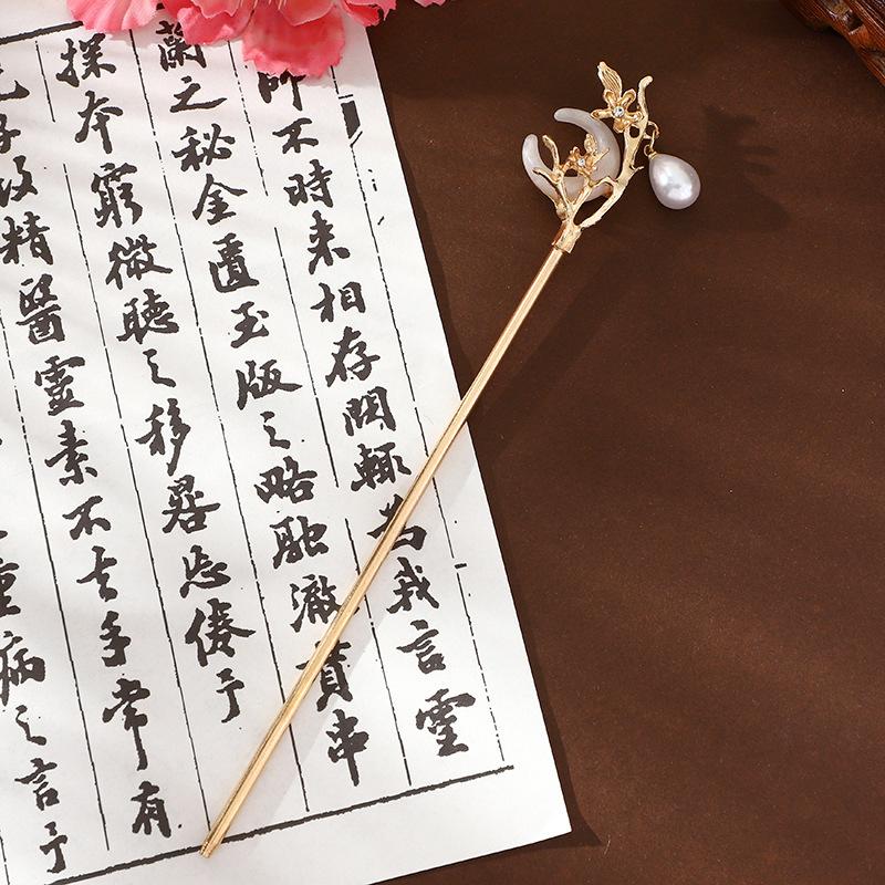 Halvmåneformede hårnålerSpiralfjær-hårnålerBarnehårnåler med vanndråpeperlerPerleblomst Hårtilbehør