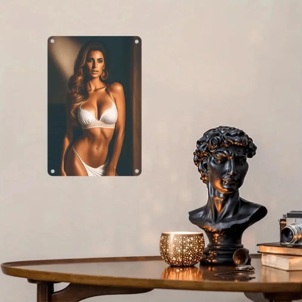 Humorvolle Metallwandkunst im Vintage-Stil 20x30 cm - Rustikales rahmenloses Eisen-Dekor, Wasserdicht staubdicht für Büro Garage