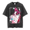 Elfen Lied Lucy Manga Grafik T-Shirt Vintage Gewaschen Oversized Unisex Herren Damen Reine Baumwolle Lässig Streetwear Tägliche Kleidung Oberteile