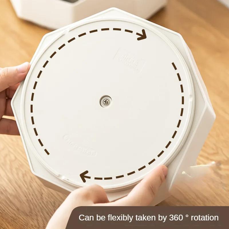 360° Rotatable Pen Holder Large Capacity Desk Pencil Storage Box 9-Grid Stationery Organizer School Office Pen Stand