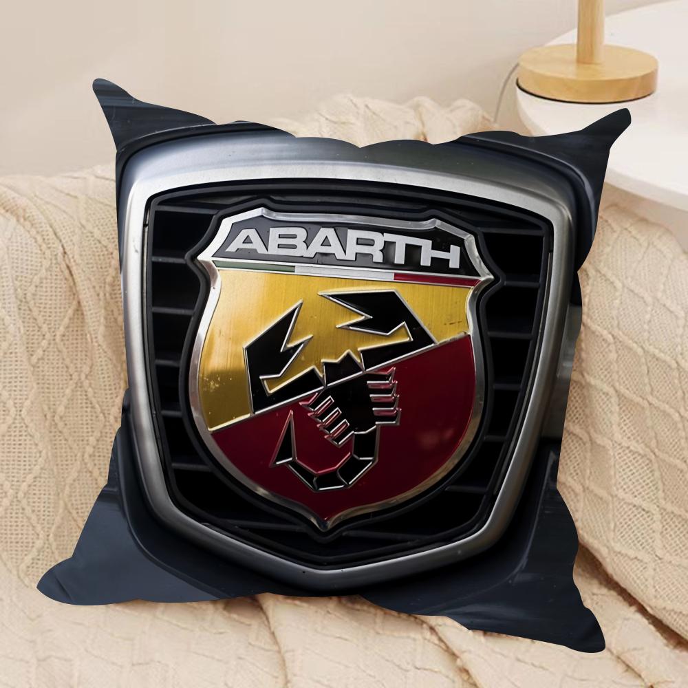 A-Abarth Racing Car Logo Cool Cushion Cover Silky Short Plush Invisible Zipper Dustproof Sofa Pillow Case For Home Decor