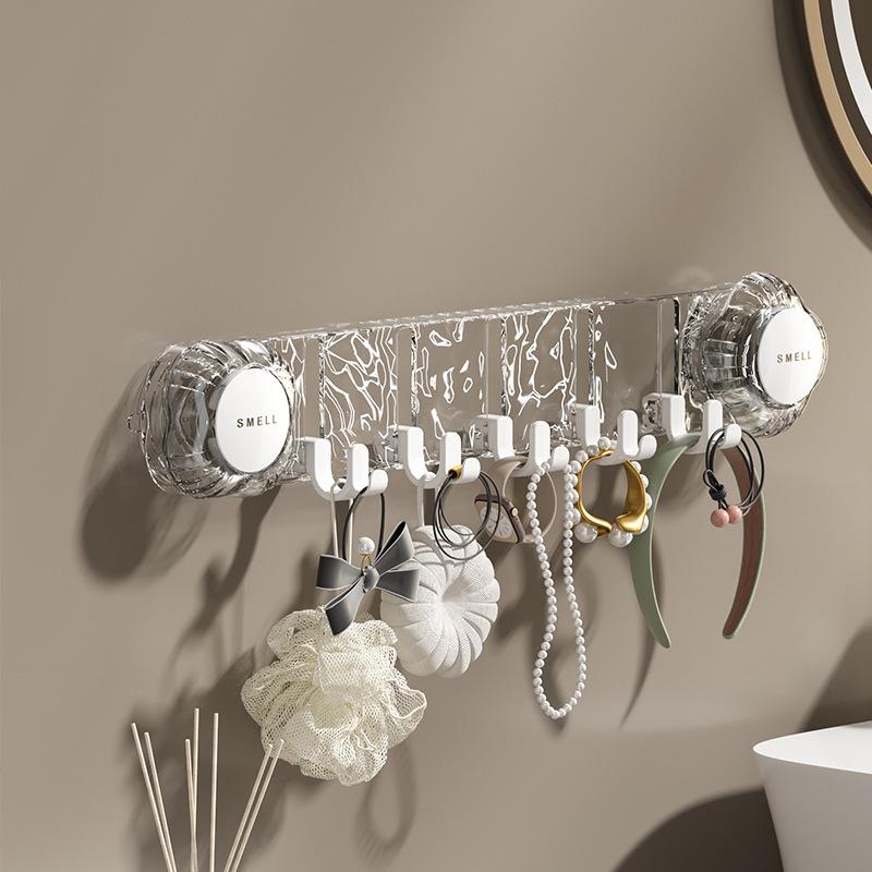Water Ripple Suction Cup Hook: Multi-Functional Wall-Mounted Organizer for Towels, Hair Ties, and Keychains