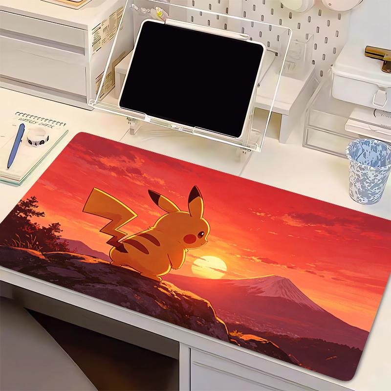 Anime Mouse Pad Professional Gaming Accessories Rubber Lock Edge Keyboard Desk Mat Pokemon Pikachu Gamer mousepad Smooth Surface