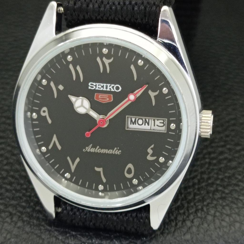 REFURBISHED SEIKO 5 AUTOMATIC 6309A VINTAGE JAPAN MENS BLACK WATCH A441269-4 Sk-a441269