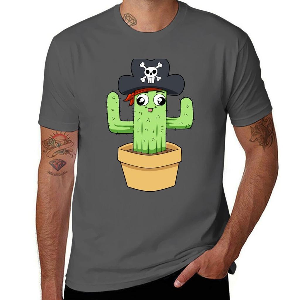Captain Cactus T-Shirt Herren T-Shirts Baumwolle Herren T-Shirt Luxus Herren Grafik T-Shirt T-Shirt
