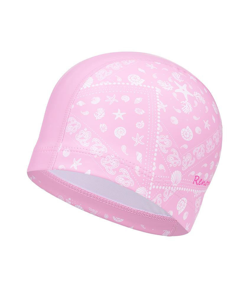 Lenomasuyeongbog Adult Beach Pattern Urethane Coated Swim Cap Pink Ro-Rc2G009-Pk