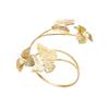 Gold Color Butterfly Flower Arm Cuff Metal Flower Cuff Arm Ring New Spiral Arm Bracelet  Women