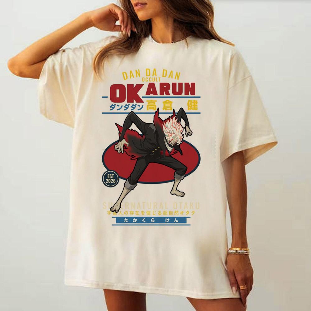 Dandadan t shirt Women kawaii 80s Vintage Psychedelic Punk Women shirt anime 2000s Classic University Graphic 80s