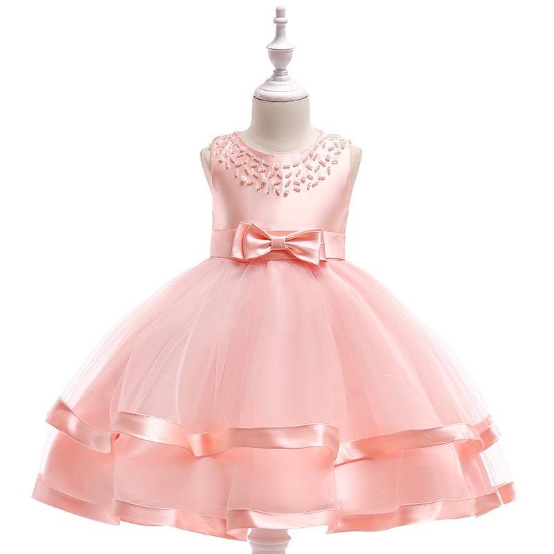 2024 Beaded Princess Tutu Dress for Girls - Flower Girl Wedding Attire