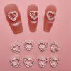 10pcs/set Silvery Cutout Heart Nail Art Accessories - 3D Alloy Nail Decorations for Elegant Nail Art, Unscented