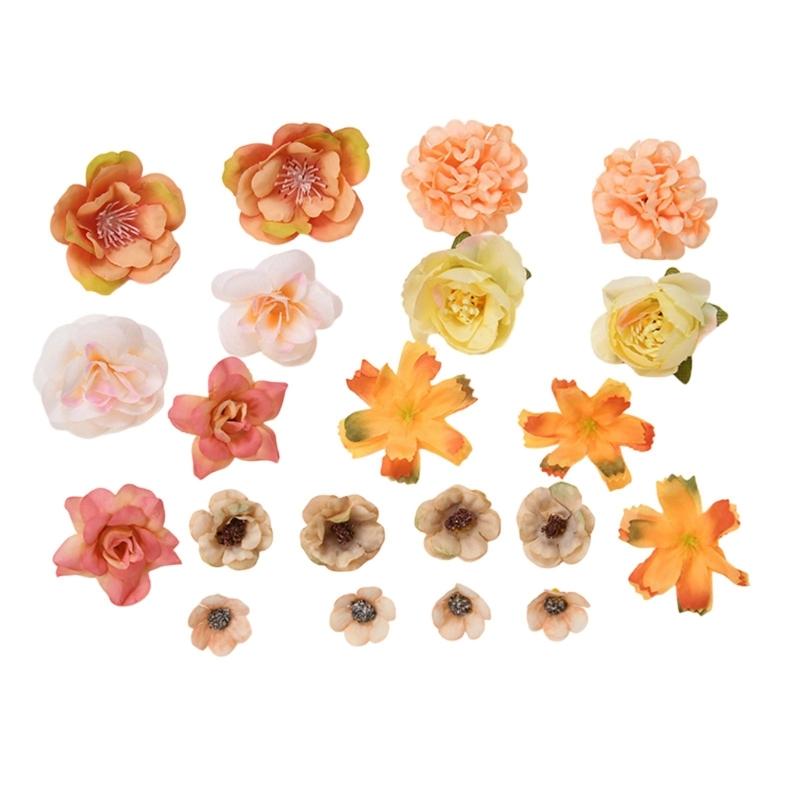 28/49Pcs Artificial Flower 4-10cm Realistic Flower Buds For Wedding Bouquets Baby Showers Decoration Hair Accessories