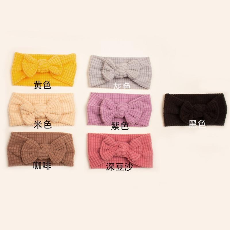

New baby headband, cute solid color bow baby fontanelle headband, children s hair accessories