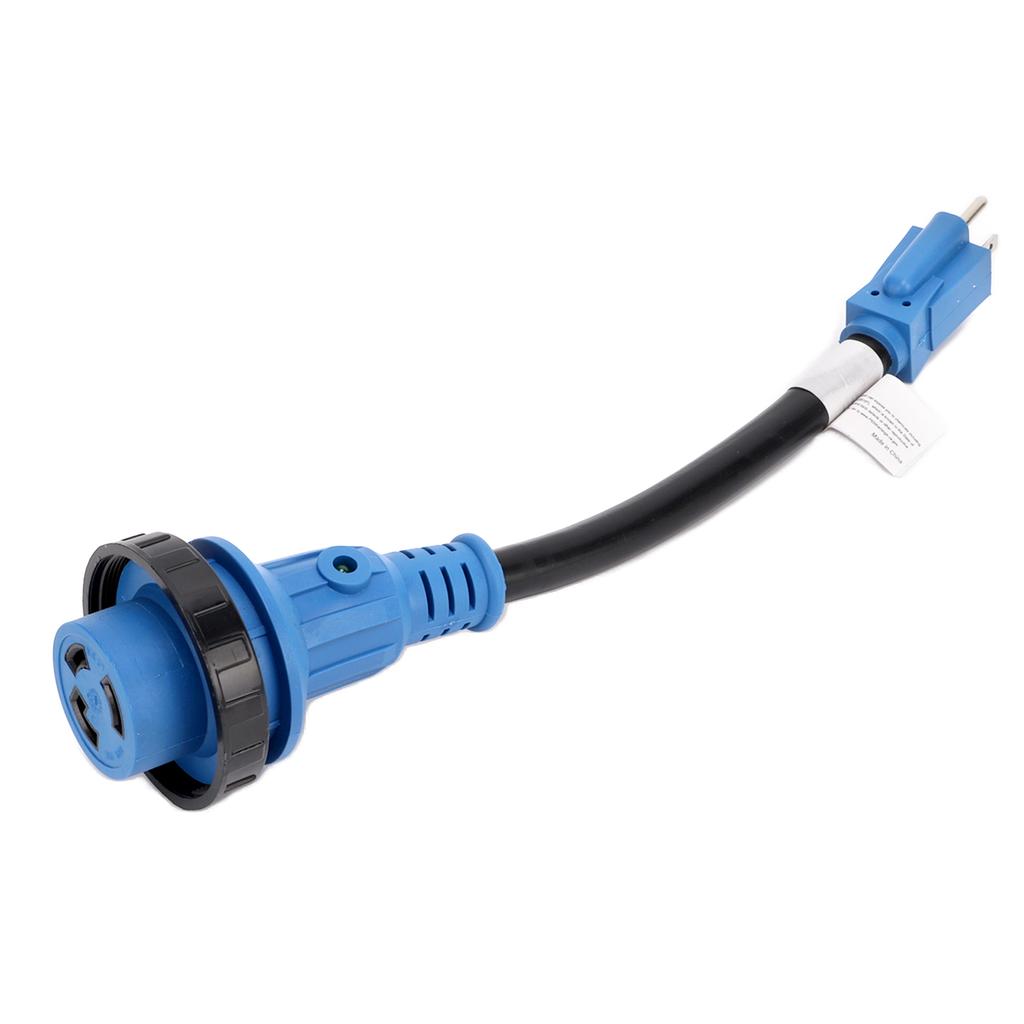 Wohnmobil-Stromkabelstecker, robust, 15-A-Stecker auf 30-A-Buchse, Wohnmobil-Adapter mit Drehverriegelung und LED-Anzeige (US-Standard)