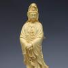 Kannon Wood Carving Feng Shui Buddha Statue Boxwood Wood Carving Kannon Wood Carving Height 12cm
