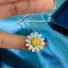 Tancies 925 Silver Daisy Pendant Female Fashion Clavicle Chain Flower Necklace 40+3.