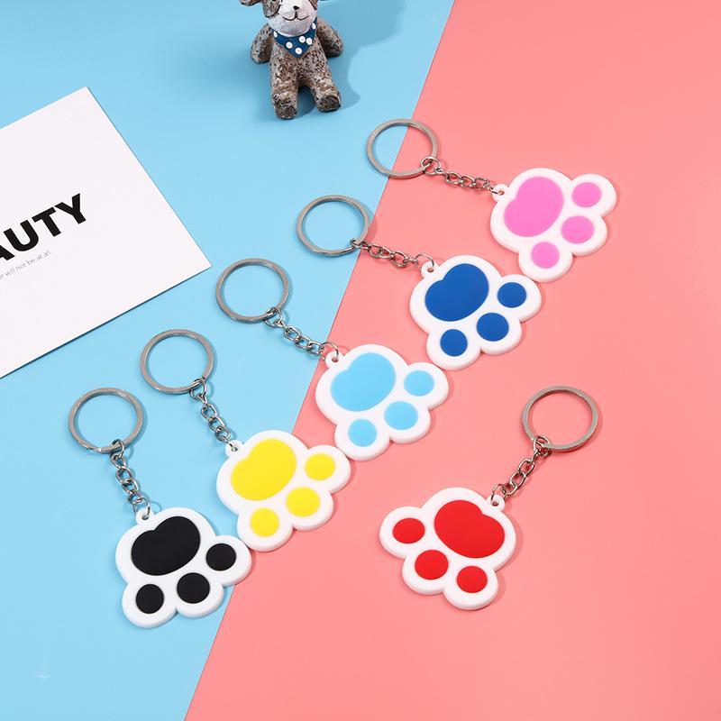 Cartoon Cat Paw Keychain - Creative PVC Soft Rubber Pendant Decoration 4 x 4.5 x 5 cm
