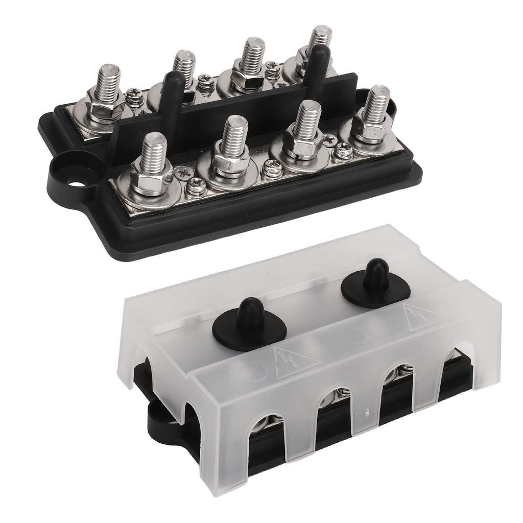 Power Distribution Block DC12 to 48V 150A 8 M10 Studs Battery Bus Bar for Cars Boats Yachts Trucks