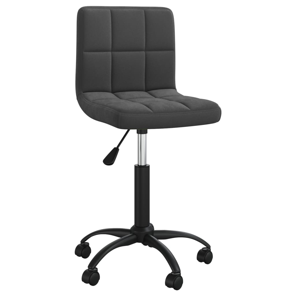 Vidaxl Swivel Office Chair, Black, Upholstered with Velvet