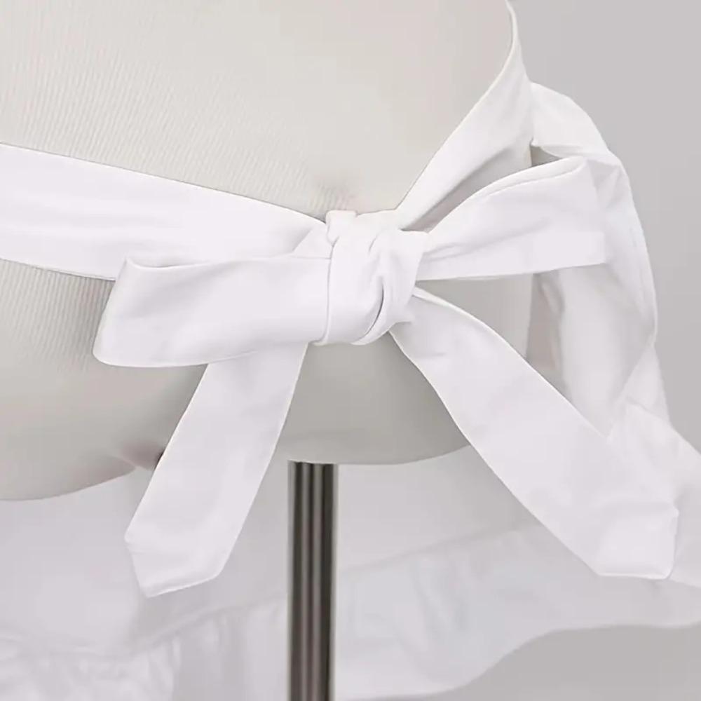 with Ruffled Maid Apron Dual Pockets Cooking Half Apron Home Use Waist Apron  Hotel