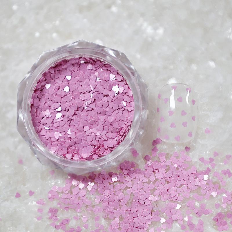1Jar 1Mm Mini Sparkling Love Nail Glitter Sparkling Heart Nail Decoration Nail Salon Design Cute Accessories Diy Nail Art Design