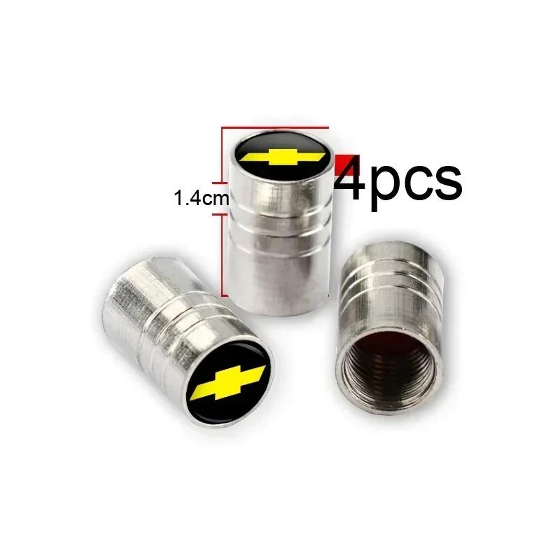 4pcs Round Tire Valve Stem Caps Aluminum Wheel Rod Dust for Chevrolet Colorado Sonic Aveo Cruze Epica Lova Camaro Impala 2 3 4 5 FA5