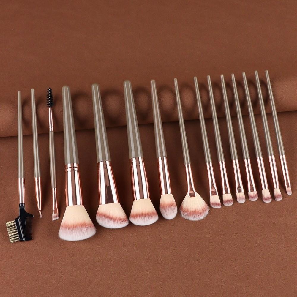 15pcs/set Face Bronzer Makeup Brushes Kit Make Up Tool Liner Brow Brush Portable Eyebrow Brush Lady