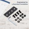Carbon Steel Barn Door Track Connector Easy Install Sliding Door Hardware Kit  TV Wall Mount