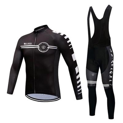Riding Bicycle Jerseys Cycling Clothing Set Men Long Sleeve Black Bib Pants Bicycle Clothes Suit