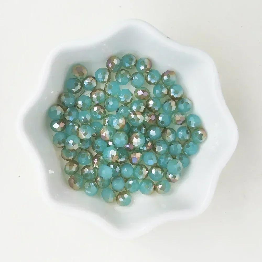 50pcs Translucent Czech Crystal Glass Bead Faceted Colorful Spacer Bead for Jewelry Making DIY Bracelet Necklace Accessories