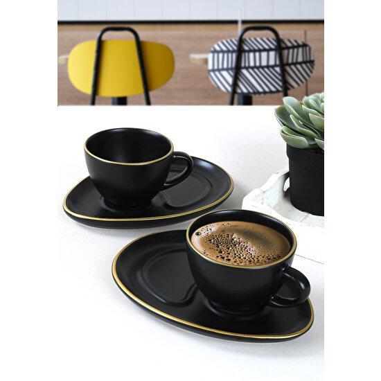 

Презентационный чайный набор Keramika Matte Black Drip, 4 предмета для 2 человек