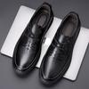 Men's Autumn Genuine Leather Business Casual Lace-Up Shoes with Thick Sole