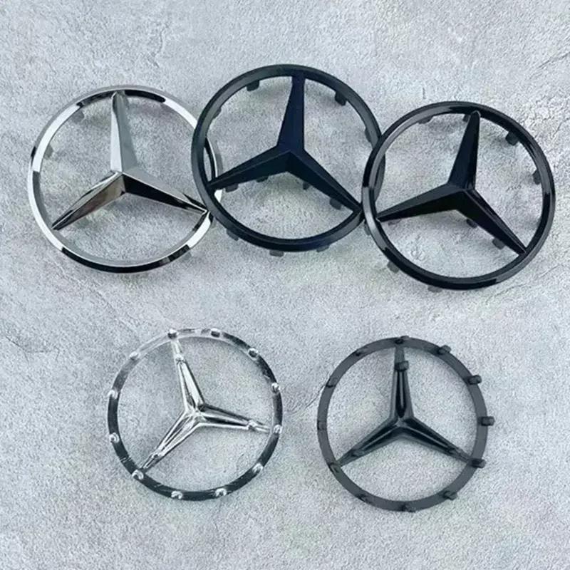 ABS 3D Star Logo Hollow Badge Sticker Car Steering Wheel Center Emblem For Mercedes Benz AMG GLK W202 W204 W210 W211 W212 W220