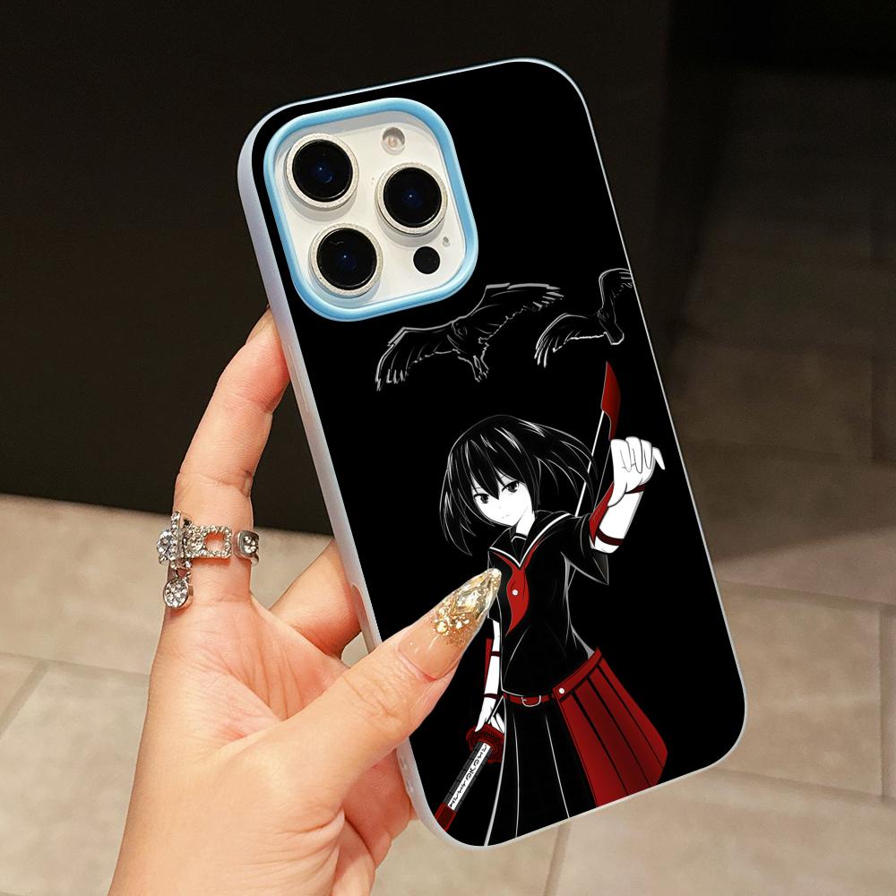 Akame Kurome Jelly Double layer Light Blue Mobile Phone Case for iPhone 17 16 15 14 13 12 11 Air Pro Max Plus Protective